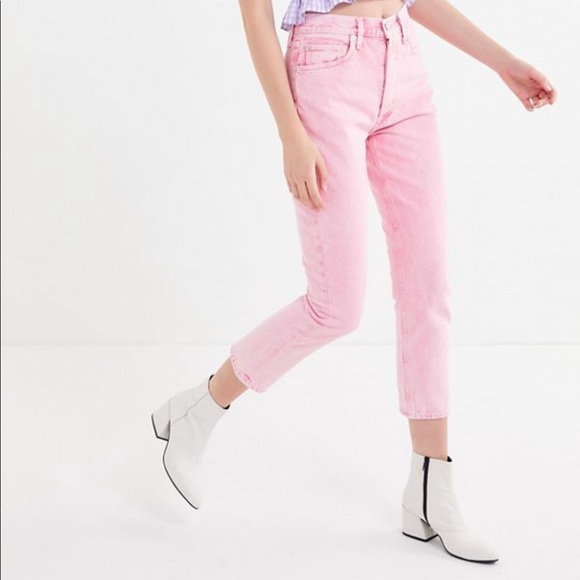 agolde pink jeans